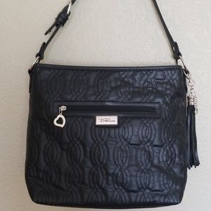 NWOT Bella Rosa Large black faux leather bag